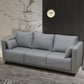 Modern Faux Leather/Linen Sofa Square Arm Couch for Living Room Light Gray-Black Clearhalo 'furn' 'furn_sofas' 'Furniture' 'furniture_sofas' 'Living Room Furniture' 'Sofa' 'sofas' 4883028