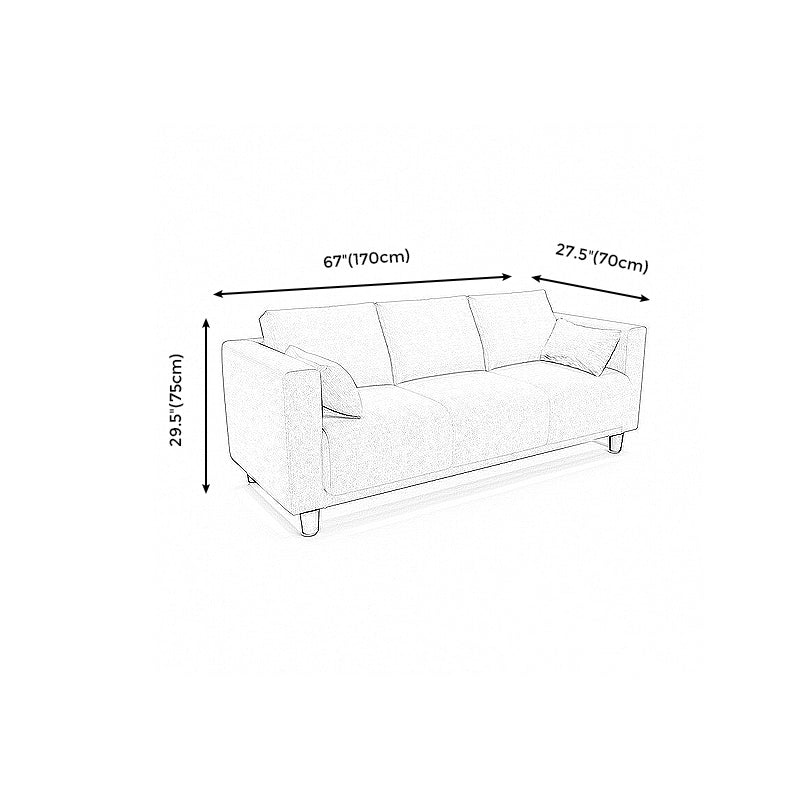 Modern Faux Leather/Linen Sofa Square Arm Couch for Living Room Clearhalo 'furn' 'furn_sofas' 'Furniture' 'furniture_sofas' 'Living Room Furniture' 'Sofa' 'sofas' 4883034