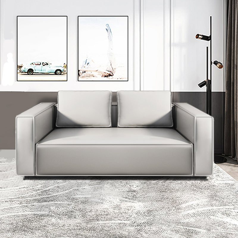 Stain-Resistant Stationary Faux Leather Sofa Living Room Square Arm Couch 71"L x 39"W x 26"H Latex Clearhalo 'furn' 'furn_sofas' 'Furniture' 'furniture_sofas' 'Living Room Furniture' 'Sofa' 'sofas' 4883037