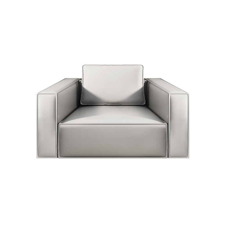 Stain-Resistant Stationary Faux Leather Sofa Living Room Square Arm Couch 39"L x 39"W x 26"H Clearhalo 'furn' 'furn_sofas' 'Furniture' 'furniture_sofas' 'Living Room Furniture' 'Sofa' 'sofas' 4883041