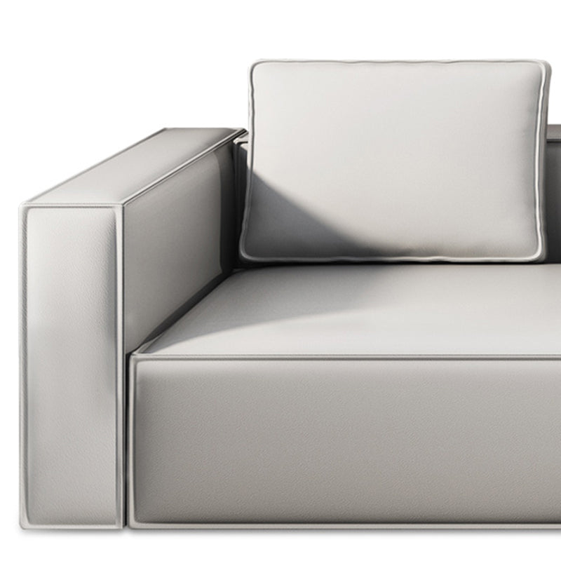 Stain-Resistant Stationary Faux Leather Sofa Living Room Square Arm Couch Clearhalo 'furn' 'furn_sofas' 'Furniture' 'furniture_sofas' 'Living Room Furniture' 'Sofa' 'sofas' 4883044