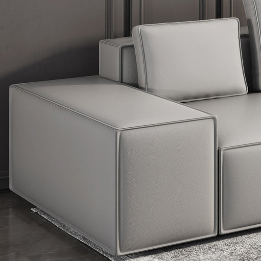 Stain-Resistant Stationary Faux Leather Sofa Living Room Square Arm Couch Clearhalo 'furn' 'furn_sofas' 'Furniture' 'furniture_sofas' 'Living Room Furniture' 'Sofa' 'sofas' 4883046