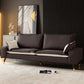 Mid-Century Modern Square Arm Sofa Pillow Back Couch for Living Room Brown Clearhalo 'furn' 'furn_sofas' 'Furniture' 'furniture_sofas' 'Living Room Furniture' 'Sofa' 'sofas' 4883053
