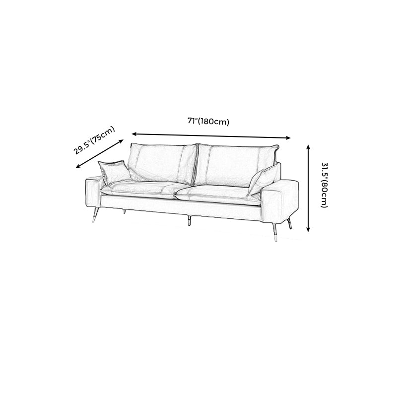Mid-Century Modern Square Arm Sofa Pillow Back Couch for Living Room Clearhalo 'furn' 'furn_sofas' 'Furniture' 'furniture_sofas' 'Living Room Furniture' 'Sofa' 'sofas' 4883069