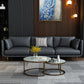 Contemporary Sofa with 3 Pillows Suare Arm Couch for Living Room Dark Gray Latex Clearhalo 'furn' 'furn_sofas' 'Furniture' 'furniture_sofas' 'Living Room Furniture' 'Sofa' 'sofas' 4883071