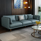 Contemporary Sofa with 3 Pillows Suare Arm Couch for Living Room Blue Clearhalo 'furn' 'furn_sofas' 'Furniture' 'furniture_sofas' 'Living Room Furniture' 'Sofa' 'sofas' 4883073