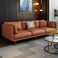 Contemporary Sofa with 3 Pillows Suare Arm Couch for Living Room Orange Clearhalo 'furn' 'furn_sofas' 'Furniture' 'furniture_sofas' 'Living Room Furniture' 'Sofa' 'sofas' 4883075