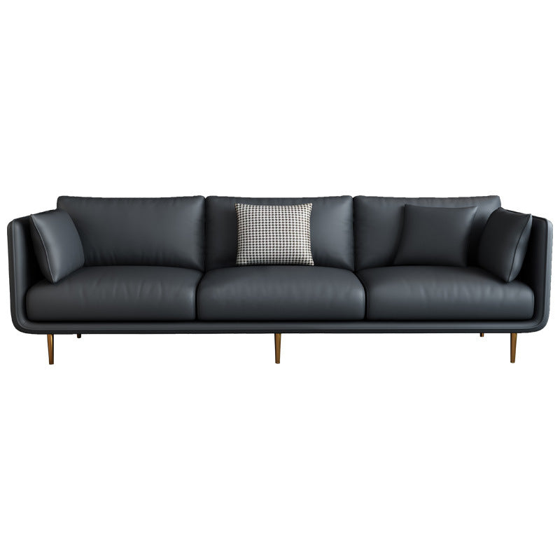 Contemporary Sofa with 3 Pillows Suare Arm Couch for Living Room Clearhalo 'furn' 'furn_sofas' 'Furniture' 'furniture_sofas' 'Living Room Furniture' 'Sofa' 'sofas' 4883076