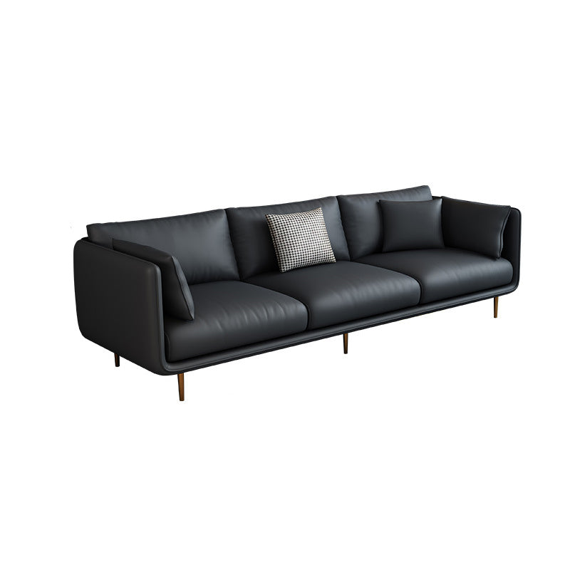 Contemporary Sofa with 3 Pillows Suare Arm Couch for Living Room Clearhalo 'furn' 'furn_sofas' 'Furniture' 'furniture_sofas' 'Living Room Furniture' 'Sofa' 'sofas' 4883077