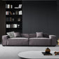 Stationary Stain-Resistant Faux Leather Sofa Living Room Gray Cushions Settee Clearhalo 'furn' 'furn_sofas' 'Furniture' 'furniture_sofas' 'Living Room Furniture' 'Sofa' 'sofas' 4883081