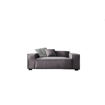 Stationary Stain-Resistant Faux Leather Sofa Living Room Gray Cushions Settee 49"L x 39"W x 28"H Clearhalo 'furn' 'furn_sofas' 'Furniture' 'furniture_sofas' 'Living Room Furniture' 'Sofa' 'sofas' 4883085