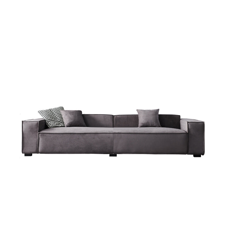 Stationary Stain-Resistant Faux Leather Sofa Living Room Gray Cushions Settee 71"L x 39"W x 28"H Clearhalo 'furn' 'furn_sofas' 'Furniture' 'furniture_sofas' 'Living Room Furniture' 'Sofa' 'sofas' 4883087