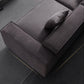 Stationary Stain-Resistant Faux Leather Sofa Living Room Gray Cushions Settee Clearhalo 'furn' 'furn_sofas' 'Furniture' 'furniture_sofas' 'Living Room Furniture' 'Sofa' 'sofas' 4883089