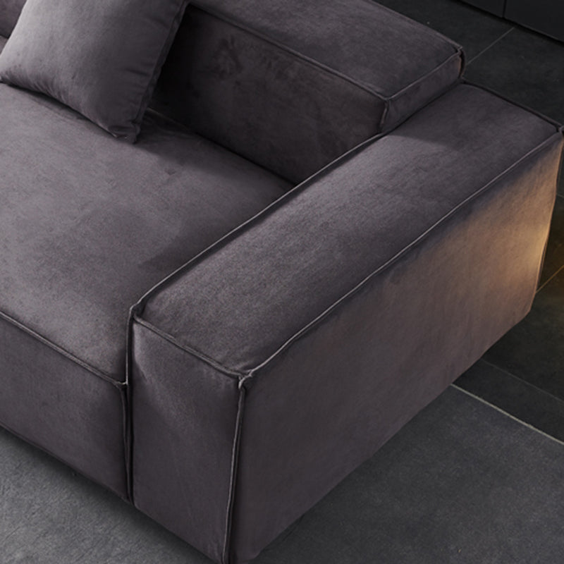 Stationary Stain-Resistant Faux Leather Sofa Living Room Gray Cushions Settee Clearhalo 'furn' 'furn_sofas' 'Furniture' 'furniture_sofas' 'Living Room Furniture' 'Sofa' 'sofas' 4883091