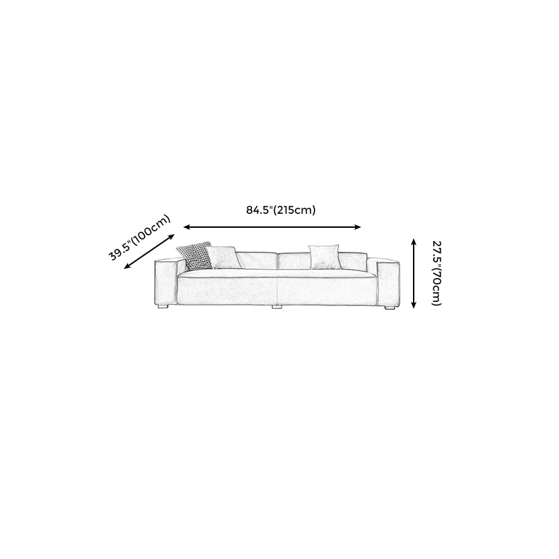 Stationary Stain-Resistant Faux Leather Sofa Living Room Gray Cushions Settee Clearhalo 'furn' 'furn_sofas' 'Furniture' 'furniture_sofas' 'Living Room Furniture' 'Sofa' 'sofas' 4883094