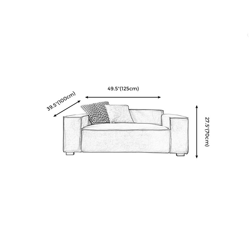 Stationary Stain-Resistant Faux Leather Sofa Living Room Gray Cushions Settee Clearhalo 'furn' 'furn_sofas' 'Furniture' 'furniture_sofas' 'Living Room Furniture' 'Sofa' 'sofas' 4883095