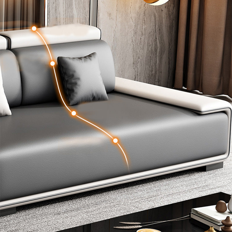 132"L Modern 5-Seat Sectional Fabric Cushion Back Sofa and Chaise Clearhalo 'furn' 'furn_sectionals' 'Furniture' 'furniture_sectionals' 'Living Room Furniture' 'Sectionals' 4883118