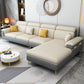 125.98" L Stain-Resistant Faux Leather Sectional Pillow Top Arm Sofa and Chaise Grey-Yellow-Beige Right Clearhalo 'furn' 'furn_sectionals' 'Furniture' 'furniture_sectionals' 'Living Room Furniture' 'Sectionals' 4883124