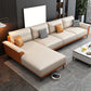 Modern Pillow Top Arm Sectional 35.43"High Cushion Back Sofa and Chaise 132"L x 69"W x 35"H Beige Orange Clearhalo 'furn' 'furn_sectionals' 'Furniture' 'furniture_sectionals' 'Living Room Furniture' 'Sectionals' 4883142