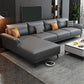 Modern Pillow Top Arm Sectional 35.43"High Cushion Back Sofa and Chaise 132"L x 69"W x 35"H Dark Gray Clearhalo 'furn' 'furn_sectionals' 'Furniture' 'furniture_sectionals' 'Living Room Furniture' 'Sectionals' 4883146