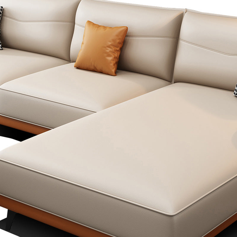Modern Pillow Top Arm Sectional 35.43"High Cushion Back Sofa and Chaise Clearhalo 'furn' 'furn_sectionals' 'Furniture' 'furniture_sectionals' 'Living Room Furniture' 'Sectionals' 4883151