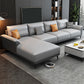 Modern Pillow Top Arm Sectional 35.43"High Cushion Back Sofa and Chaise 132"L x 69"W x 35"H Dark Grey Light Grey Clearhalo 'furn' 'furn_sectionals' 'Furniture' 'furniture_sectionals' 'Living Room Furniture' 'Sectionals' 4883152