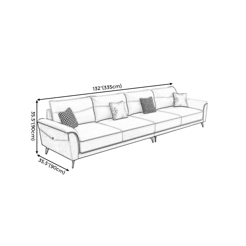 Modern Pillow Top Arm Sectional 35.43"High Cushion Back Sofa and Chaise Clearhalo 'furn' 'furn_sectionals' 'Furniture' 'furniture_sectionals' 'Living Room Furniture' 'Sectionals' 4883155