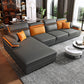 118.11"L x 66.93"W x 37.4"H Modern Fabric Sectional Cushion Back Sofa and Chaise Dark Gray Left Clearhalo 'furn' 'furn_sectionals' 'Furniture' 'furniture_sectionals' 'Living Room Furniture' 'Sectionals' 4883181