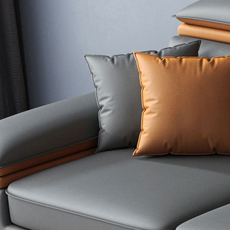 118.11"L x 66.93"W x 37.4"H Modern Fabric Sectional Cushion Back Sofa and Chaise Clearhalo 'furn' 'furn_sectionals' 'Furniture' 'furniture_sectionals' 'Living Room Furniture' 'Sectionals' 4883186