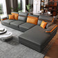 118.11"L x 66.93"W x 37.4"H Modern Fabric Sectional Cushion Back Sofa and Chaise Dark Gray Right Latex Clearhalo 'furn' 'furn_sectionals' 'Furniture' 'furniture_sectionals' 'Living Room Furniture' 'Sectionals' 4883190