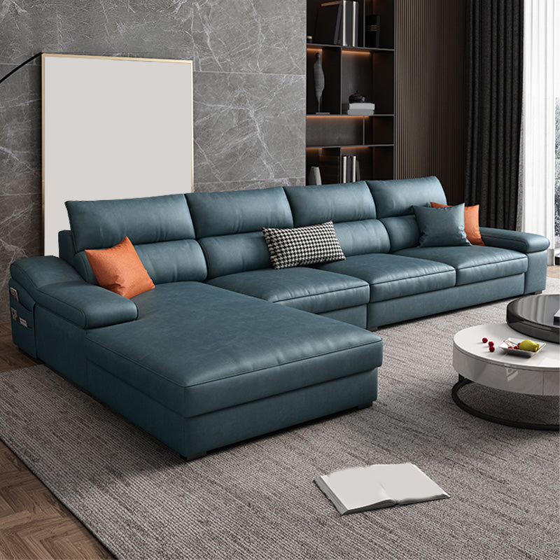 125.98"L x 68.9"W x 35.43"H Modern 5-Seat Fabric Sofa Cushion Back Sectional with Storage Royal Blue Clearhalo 'furn' 'furn_sectionals' 'Furniture' 'furniture_sectionals' 'Living Room Furniture' 'Sectionals' 4883212