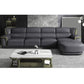 Genuine Leather Sectional Grey Cushion Back Sofa and Chaise for Living Room Clearhalo 'furn' 'furn_sectionals' 'Furniture' 'furniture_sectionals' 'Living Room Furniture' 'Sectionals' 4883227
