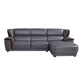 Genuine Leather Sectional Grey Cushion Back Sofa and Chaise for Living Room 114"L x 70"W x 35"H Right Clearhalo 'furn' 'furn_sectionals' 'Furniture' 'furniture_sectionals' 'Living Room Furniture' 'Sectionals' 4883230