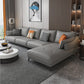 131.88" L x 66.92" W x 33.46" H Genuine Leather Sofa Pillow Top Arm Sectional Grey Right Clearhalo 'furn' 'furn_sectionals' 'Furniture' 'furniture_sectionals' 'Living Room Furniture' 'Sectionals' 4883248