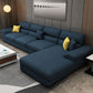 Contemporary L-Shape Modular Sectional Pillow Back Cushion Sofa and Chaise for Apartment Dark Blue Linen Blend Clearhalo 'Furniture' 'furniture_sectionals' 'Living Room Furniture' 'Sectionals' 4883306