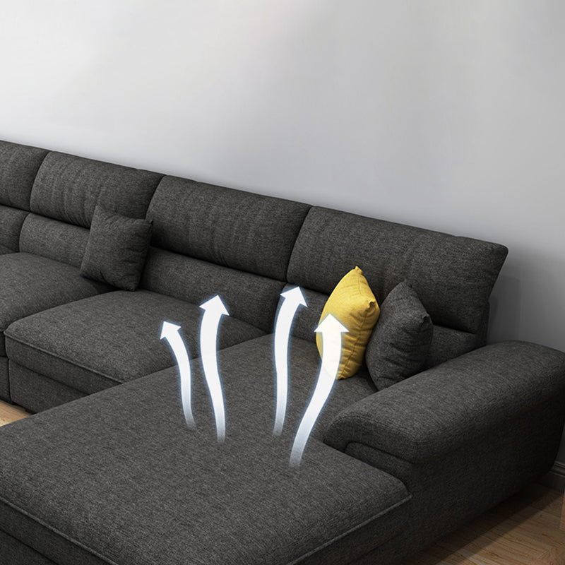 Contemporary L-Shape Modular Sectional Pillow Back Cushion Sofa and Chaise for Apartment Clearhalo 'Furniture' 'furniture_sectionals' 'Living Room Furniture' 'Sectionals' 4883315