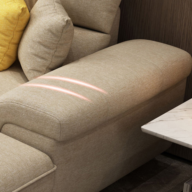 Contemporary L-Shape Modular Sectional Pillow Back Cushion Sofa and Chaise for Apartment Clearhalo 'Furniture' 'furniture_sectionals' 'Living Room Furniture' 'Sectionals' 4883316