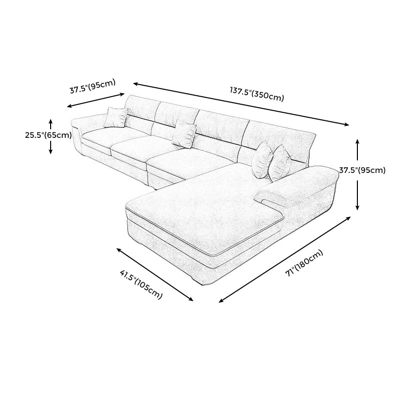 Contemporary L-Shape Modular Sectional Pillow Back Cushion Sofa and Chaise for Apartment Clearhalo 'Furniture' 'furniture_sectionals' 'Living Room Furniture' 'Sectionals' 4883317