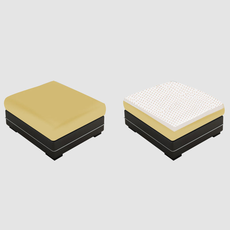 Contemporary Reversible Sectional Linen/Faux Leather Sofa with Ottoman for Four People Clearhalo 'furn' 'furn_sectionals' 'Furniture' 'furniture_sectionals' 'Living Room Furniture' 'Sectionals' 4883332