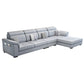 Modern L-shape Sectionas Faux Leather/Linen Sofa with Reversible Chaise and Storage Grey Clearhalo 'furn' 'furn_sectionals' 'Furniture' 'furniture_sectionals' 'Living Room Furniture' 'Sectionals' 4883372