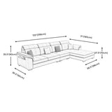 Modern L-shape Sectionas Faux Leather/Linen Sofa with Reversible Chaise and Storage Clearhalo 'furn' 'furn_sectionals' 'Furniture' 'furniture_sectionals' 'Living Room Furniture' 'Sectionals' 4883384