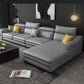 35.43"H Modern Cushion Back Sectional Faux Leather Square Arm Sofa and Chaise Light Gray Clearhalo 'furn' 'furn_sectionals' 'Furniture' 'furniture_sectionals' 'Living Room Furniture' 'Sectionals' 4883388