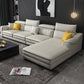 35.43"H Modern Cushion Back Sectional Faux Leather Square Arm Sofa and Chaise Off-White Clearhalo 'furn' 'furn_sectionals' 'Furniture' 'furniture_sectionals' 'Living Room Furniture' 'Sectionals' 4883396