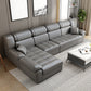 Contemporary Left Hand Facing Sectional 4-Seater Sofa with Pillow Back Cushions Dark Gray Clearhalo 'furn' 'furn_sectionals' 'Furniture' 'furniture_sectionals' 'Living Room Furniture' 'Sectionals' 4883431