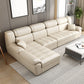 Contemporary Left Hand Facing Sectional 4-Seater Sofa with Pillow Back Cushions Beige-Clear Clearhalo 'furn' 'furn_sectionals' 'Furniture' 'furniture_sectionals' 'Living Room Furniture' 'Sectionals' 4883437
