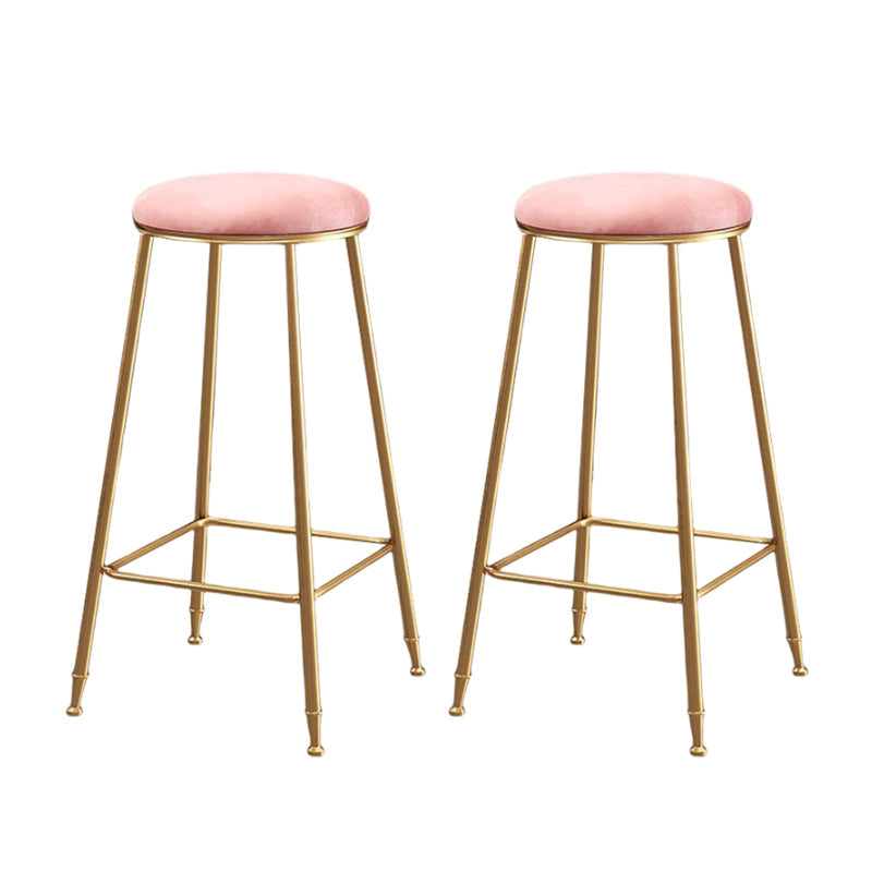 Minimalist Design Stackable Stools for Home Use Backless Barstool with Cushion Pink 2 Piece Set Clearhalo 'Bar Furniture' 'Bar Stools' 'bar_stools' 'furn' 'furn_bar_stools' 'Furniture' 'furniture_bar_stools' 'Kitchen & Dining Furniture' 4886939