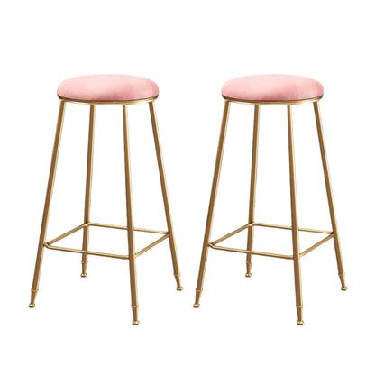 Minimalist Design Stackable Stools for Home Use Backless Barstool with Cushion Pink 2 Piece Set Clearhalo 'Bar Furniture' 'Bar Stools' 'bar_stools' 'furn' 'furn_bar_stools' 'Furniture' 'furniture_bar_stools' 'Kitchen & Dining Furniture' 4886939