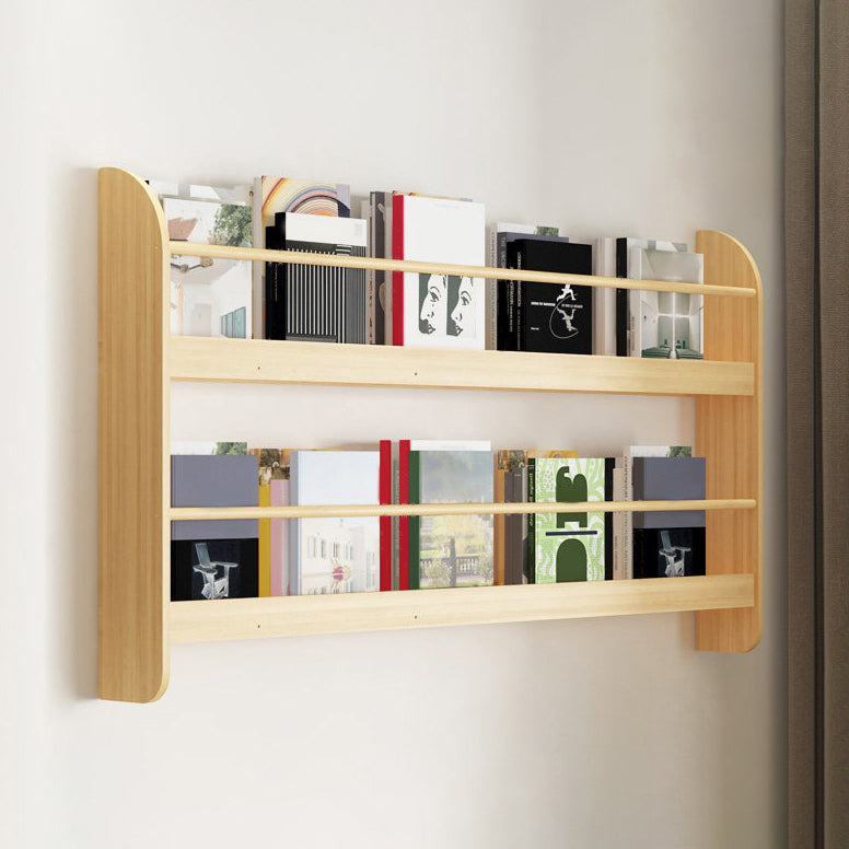 Pine Wood Wall Mounted Bookshelf Natural Scandinavian Bookcase for Bedroom Clearhalo 'Bookcases' 'Furniture' 'furniture_bookcases' 'Office Furniture' 4887044