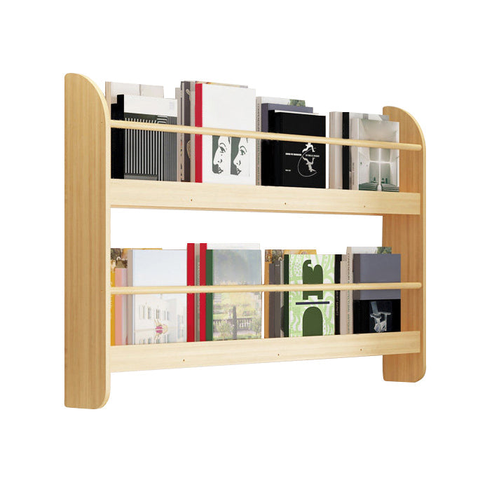 Pine Wood Wall Mounted Bookshelf Natural Scandinavian Bookcase for Bedroom 39.4"L x 4.7"W x 24"H Clearhalo 'Bookcases' 'Furniture' 'furniture_bookcases' 'Office Furniture' 4887054