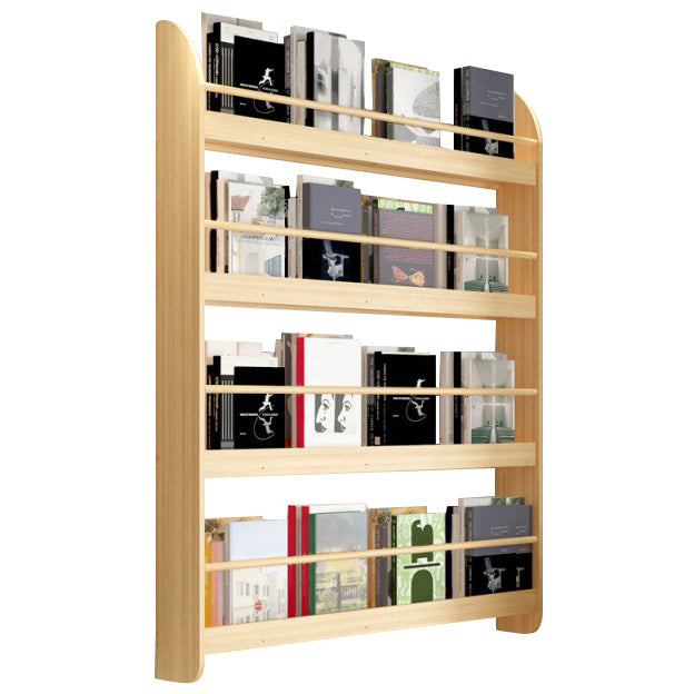 Pine Wood Wall Mounted Bookshelf Natural Scandinavian Bookcase for Bedroom 39.4"L x 4.7"W x 46.5"H Clearhalo 'Bookcases' 'Furniture' 'furniture_bookcases' 'Office Furniture' 4887062